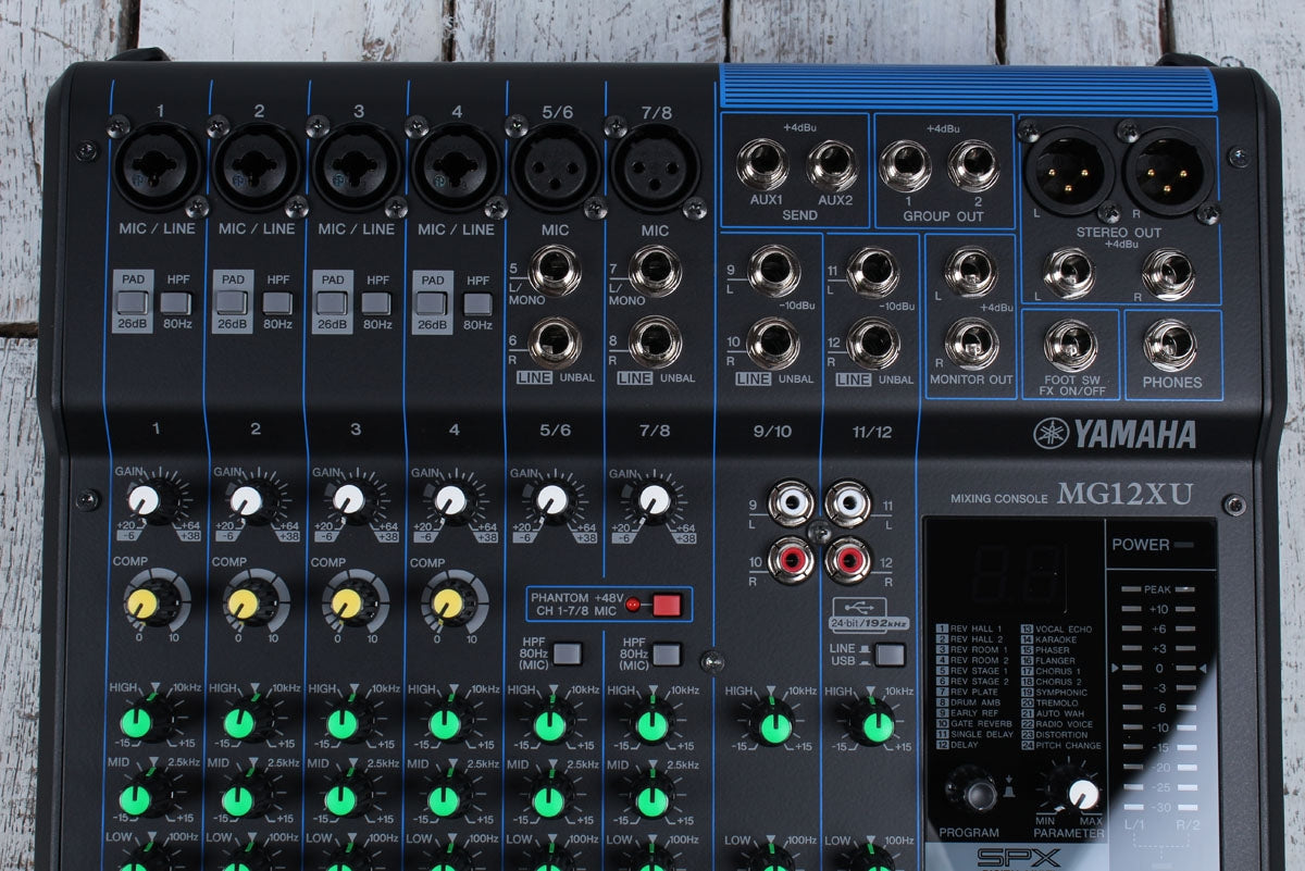 Yamaha MG12XU 12 Input Four Bus Analog Mixer with USB and Digital Effects