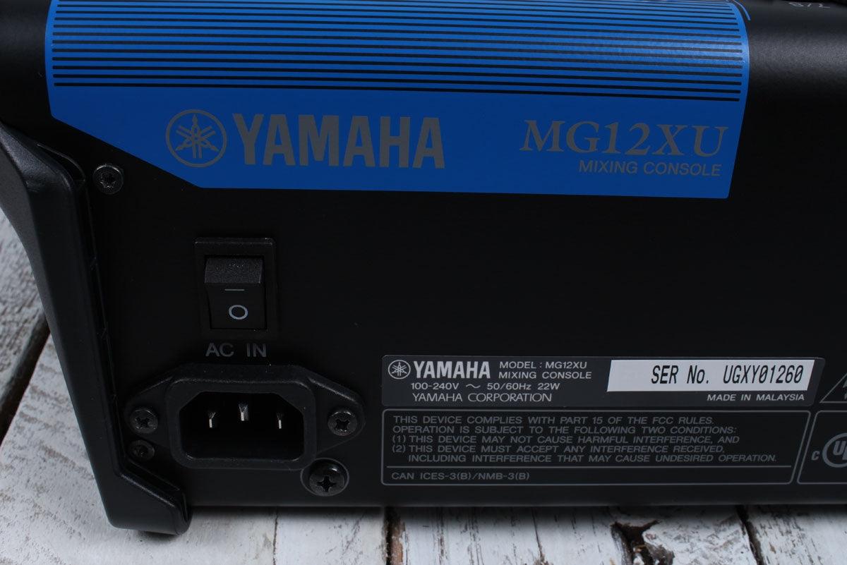 Yamaha MG12XU 12 Input Four Bus Analog Mixer with USB and Digital Effects