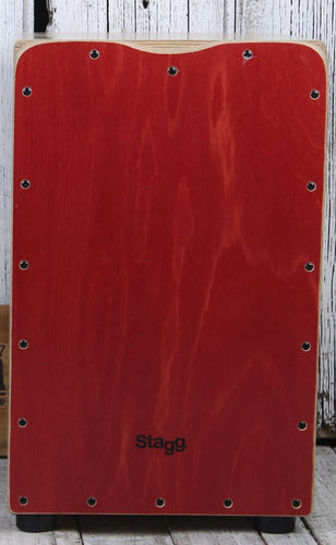 Stagg Standard Sized Birch Cajon Hand Drum Red Finish CAJ 50 M RD with Gig Bag