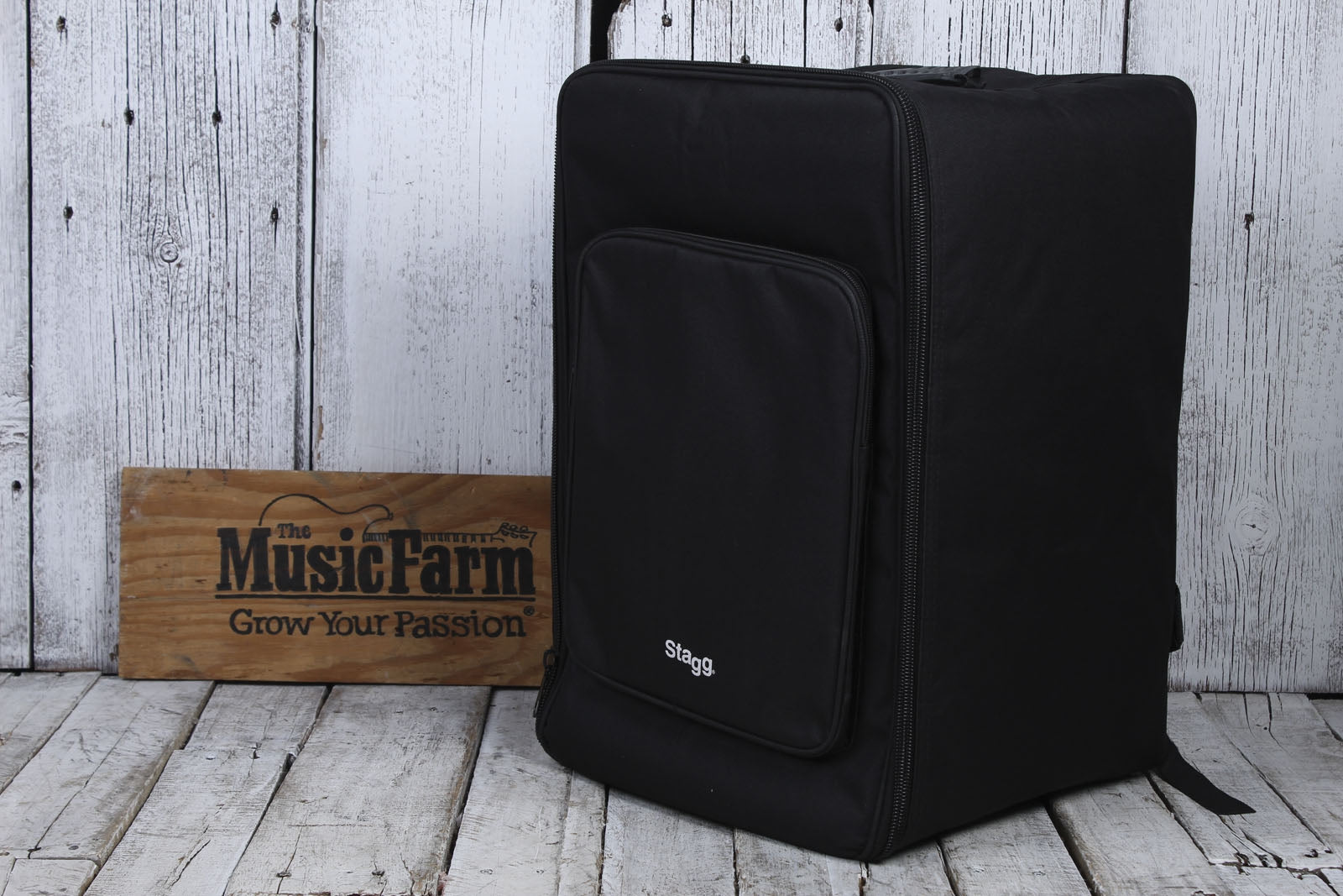 Stagg Birch Cajon Standard Sized Black Finish CAJ-50M BK with Padded Gig Bag