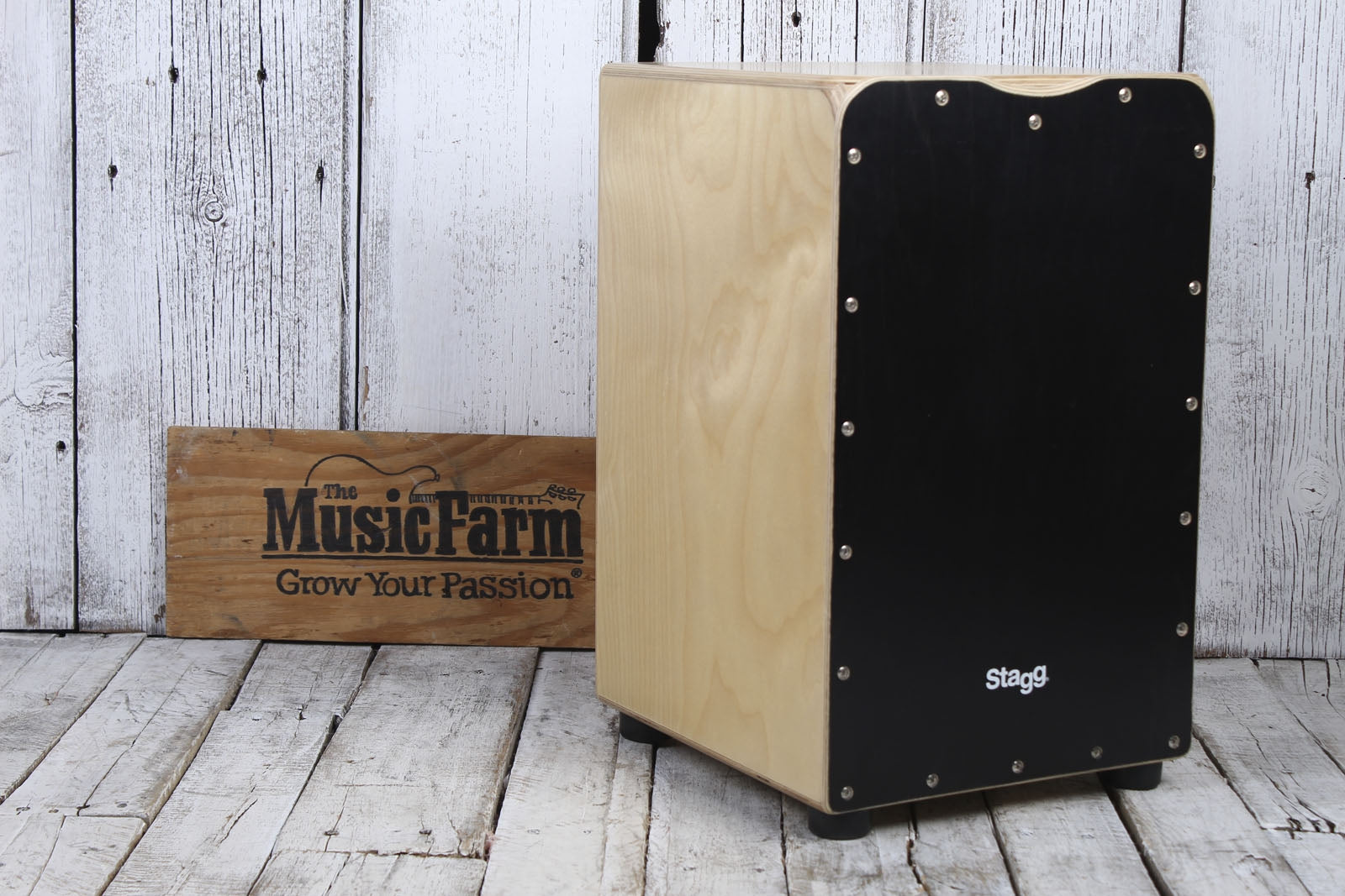 Stagg Birch Cajon Standard Sized Black Finish CAJ-50M BK with Padded Gig Bag