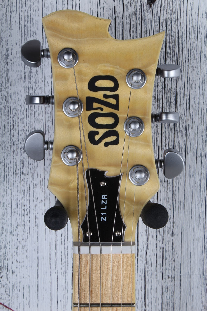 Sozo Z Series Z1LZRNA Electric Guitar Laser Etched Natural with Hardshell Case