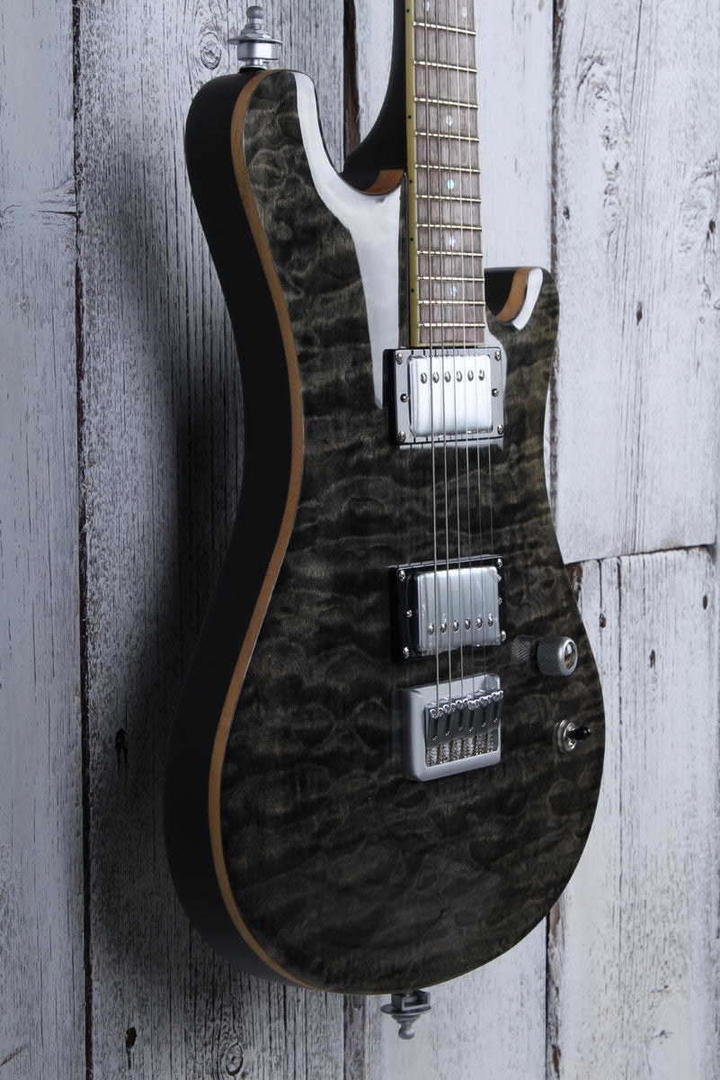 Sozo Z Series Z7TBQ Electric Guitar Trans Black Quilt Maple Top w Hardshell Case