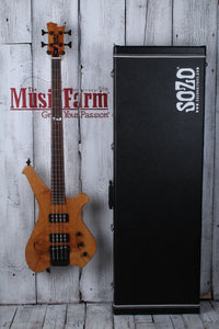 Sozo Z Series Render 4 String Electric Bass Guitar Maple Burl w Hardshell Case