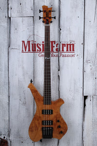 Sozo Z Series Render 4 String Electric Bass Guitar Maple Burl w Hardshell Case