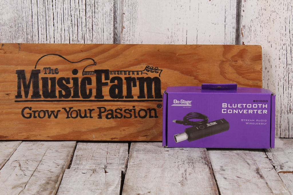 On Stage BC1000 XLR Bluetooth Receiver with Rechargeable Battery and USB Cable