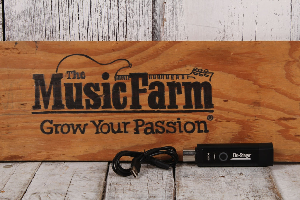 On Stage BC1000 XLR Bluetooth Receiver with Rechargeable Battery and USB Cable