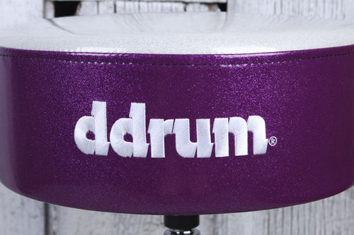 ddrum Mercury Fat Double Braced Drum Throne White and Purple Sparkle MFAT WP