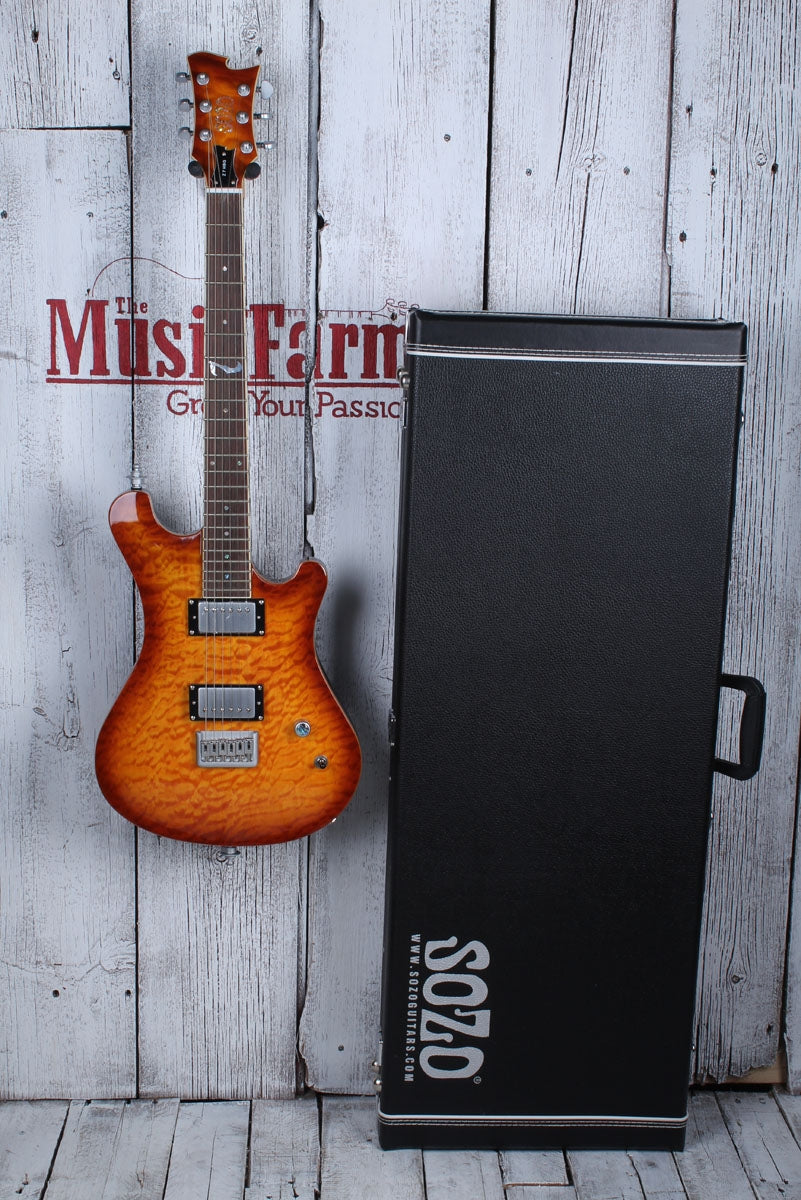 Sozo Z7 Electric Guitar Quilt Maple Top Honeyburst with Hardshell Case Z7HBQV2 Secondary image