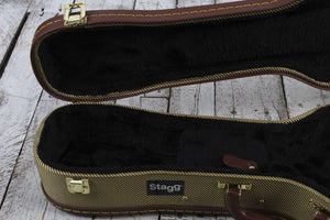 Stagg Vintage Style Tweed Deluxe Hardshell Case for Tenor Ukulele GCX-UKT GD