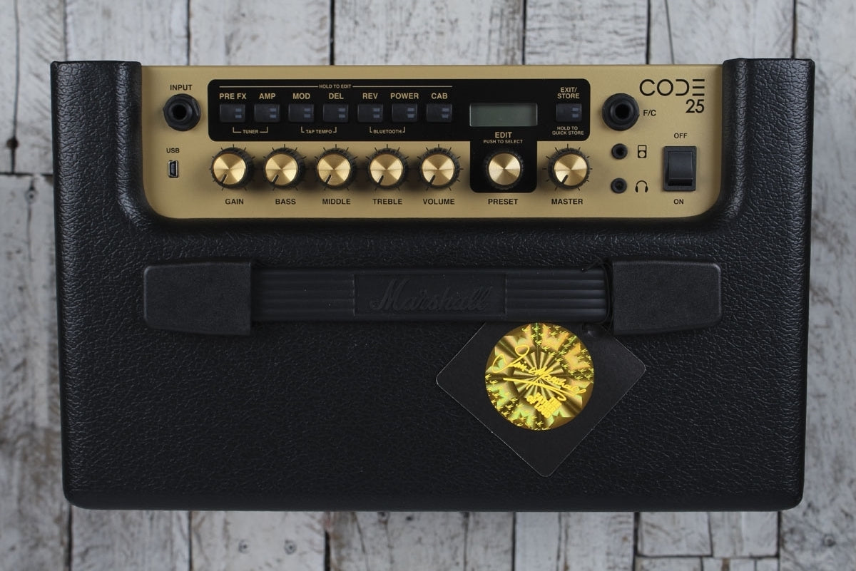Marshall CODE 25 Electric Guitar Modeling Amplifier 25 Watt Bluetooth Combo Amp