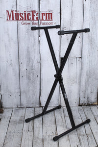 On Stage KS7190 Classic Single X Metal Keyboard Stand Adjustable Height & Width