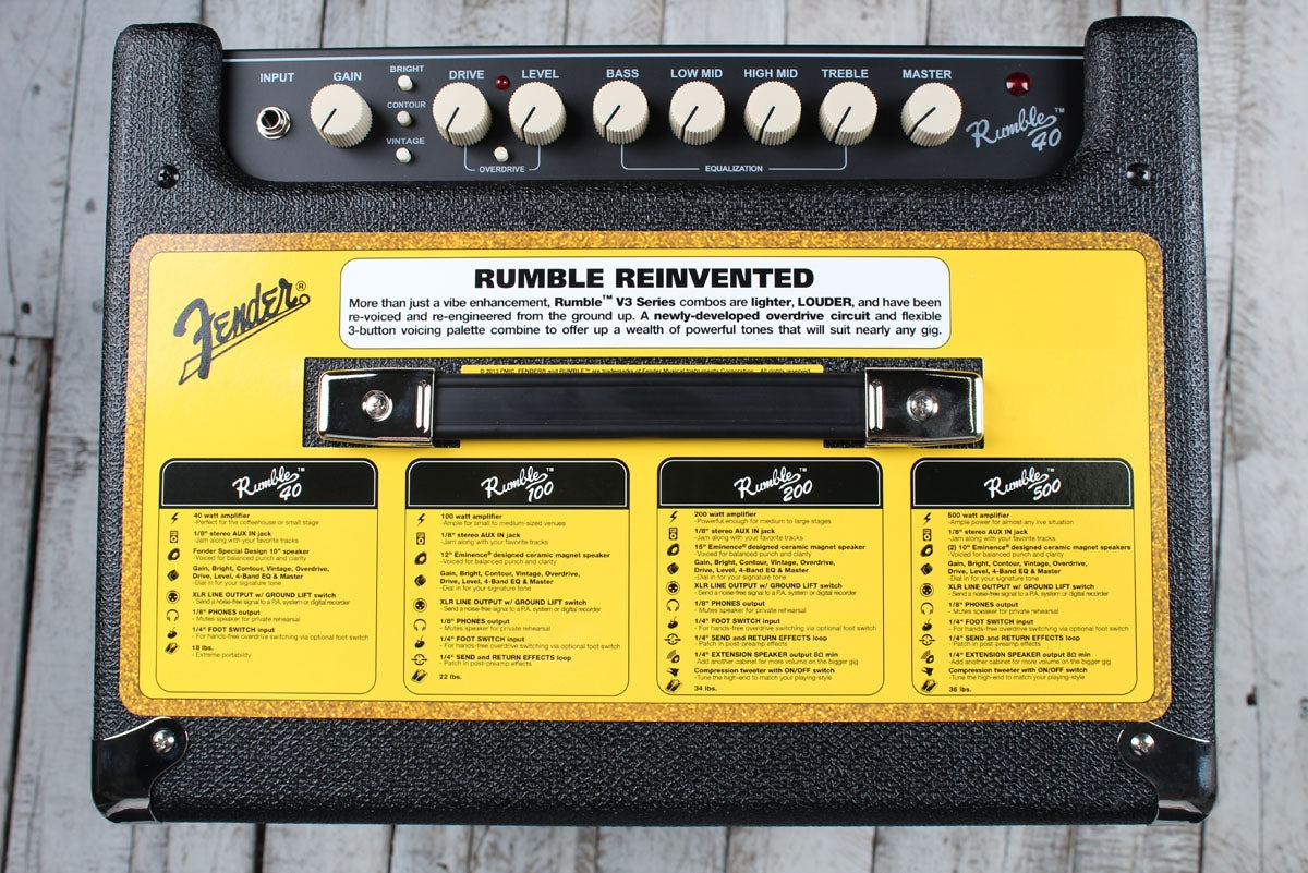 Fender® Rumble 40 Bass Electric Guitar Amplifier 40 Watt 1 x 10