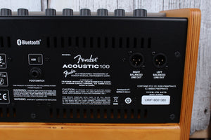 Fender® Acoustic 100 Acoustic Guitar Amplifier 100 Watt 1 x 8 Amp with Bluetooth