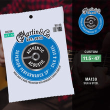 Load image into Gallery viewer, Martin MA130 Authentic Silk &amp; Steel Acoustic Guitar Strings - Custom 11.5/47