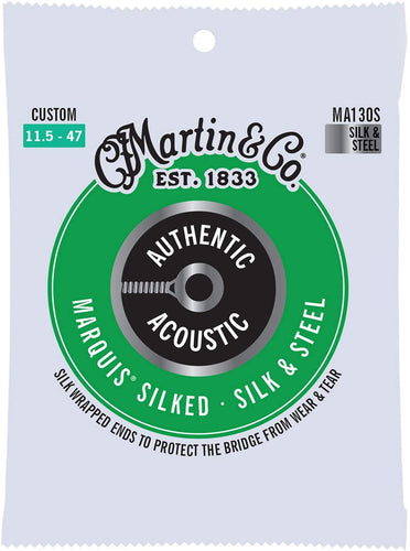 Martin MA130 Marquis Silked Silk & Steel Acoustic Guitar Strings - Custom 11.5/47
