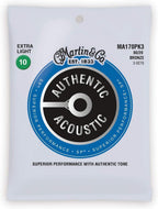 Martin MA170PK3 Authentic 80/20 Bronze Acoustic Guitar Strings - Extra Light - 3 Pack