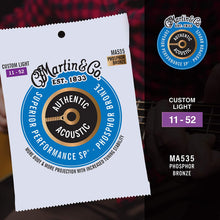 Load image into Gallery viewer, Martin MA535 Authentic Phosphor Bronze Acoustic Guitar Strings - Custom Light