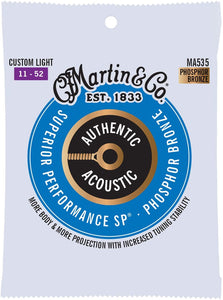 Martin MA535 Authentic Phosphor Bronze Acoustic Guitar Strings - Custom Light