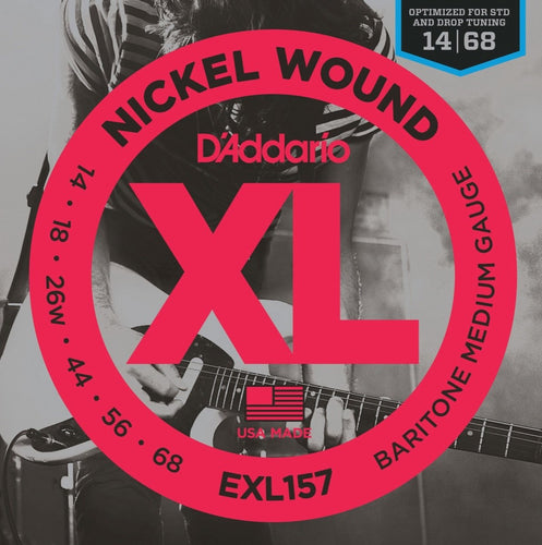 D'Addario EXL157 Baritone Electric Guitar Strings Medium - 14-68