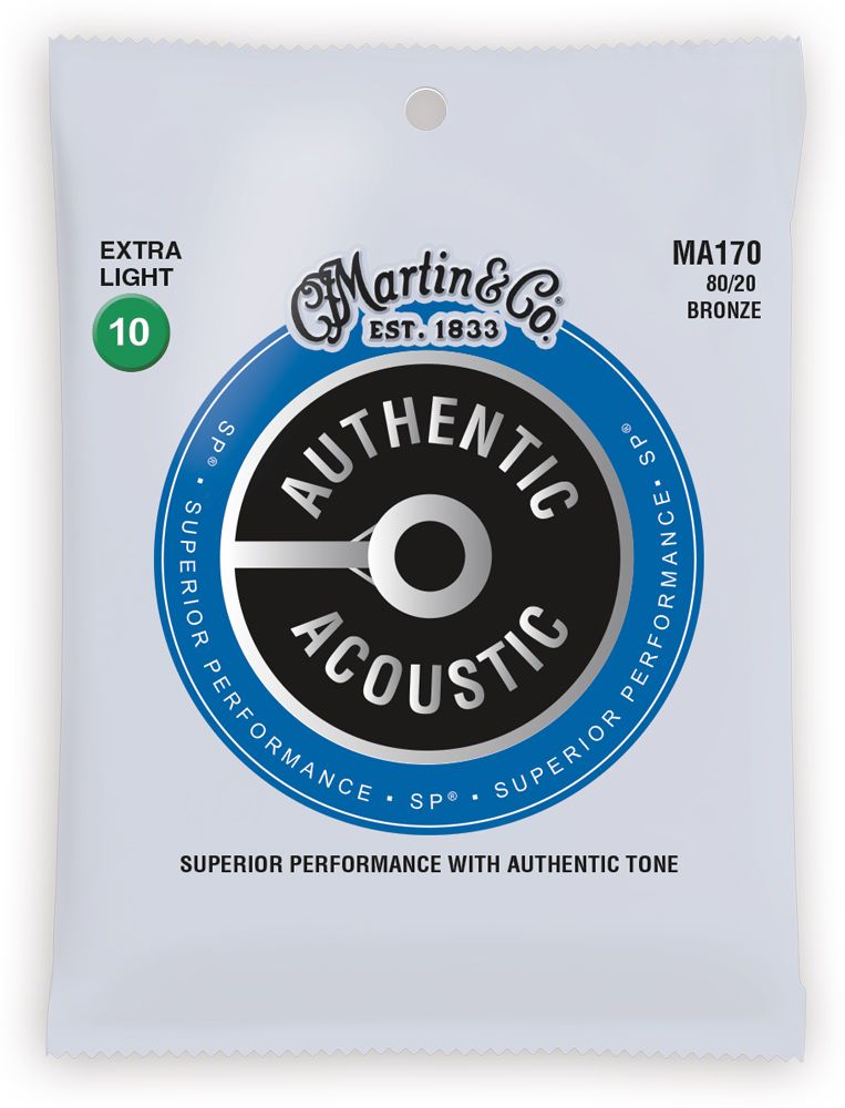 Martin MA170 Authentic 80/20 Bronze Acoustic Guitar Strings - Extra Light