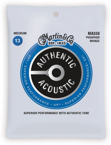 Martin MA550 Authentic Phosphor Bronze Acoustic Guitar Strings - Medium