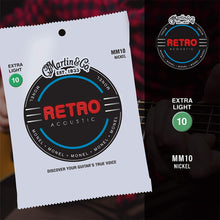 Load image into Gallery viewer, Martin MM10 Retro Monel Nickel Acoustic Guitar Strings - Extra Light