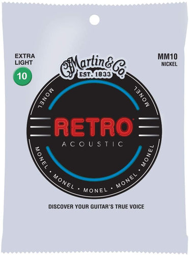 Martin MM10 Retro Monel Nickel Acoustic Guitar Strings - Extra Light