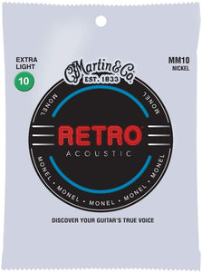 Martin MM10 Retro Monel Nickel Acoustic Guitar Strings - Extra Light