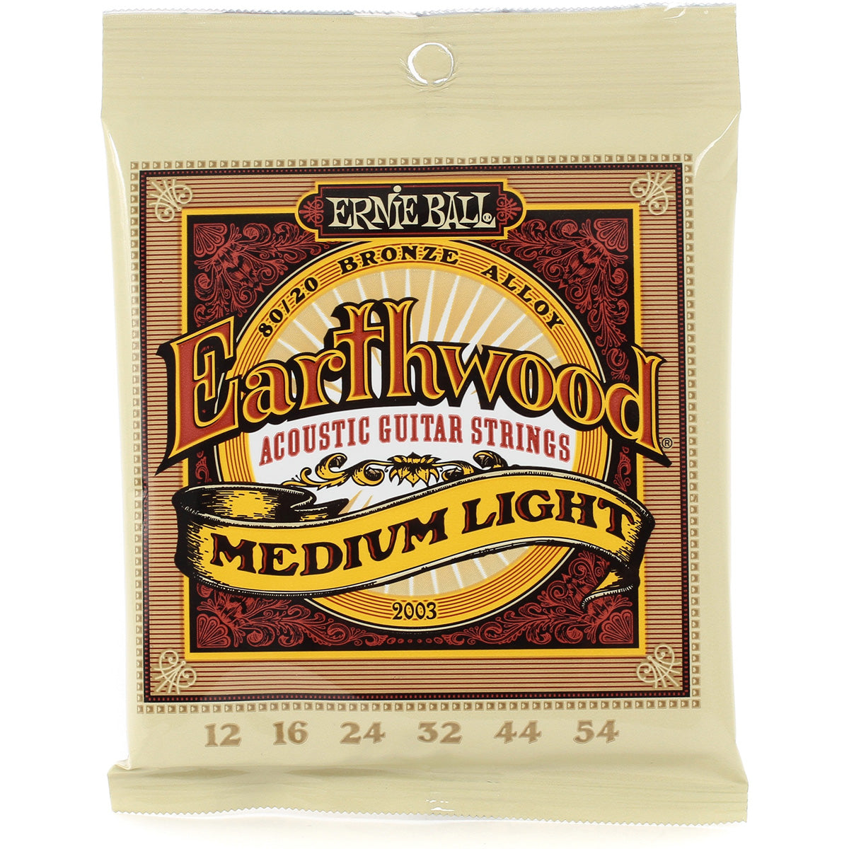 Ernie Ball 2003 Earthwood 80/20 Bronze Acoustic Guitar Strings - Medium Light, 12/54 Main image