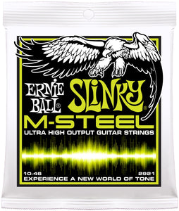 Ernie Ball 2921 M-Steel Regular Slinky Electric Guitar Strings, 10-46