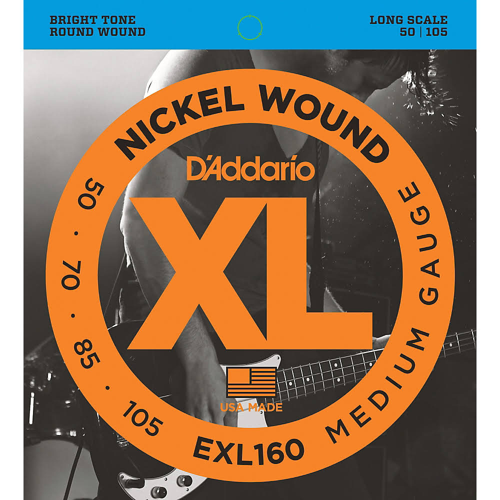D'Addario Round Wound 4 String Electric Bass Strings  50-105
