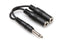 Hosa Technology YPP-111 - Stereo Breakout - Y-Cable - 1/4 TS to Dual 1/4 TS