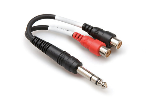 Hosa Technology YPR-102 Stereo Breakout - 1/4 TRS to Dual RCAF