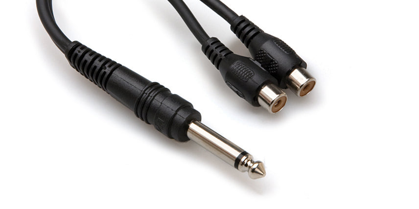 Hosa Technology YPR-103 Y Cable - 1/4 TS to Dual RCAF