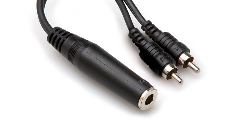 Hosa Technology YPR-131 Y Cable - 1/4TSF to Dual RCA